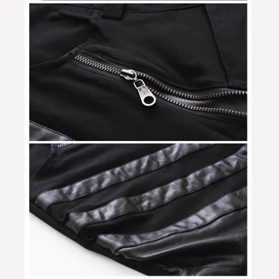 Новинка Осень зима 2018 женские декоративные шаровары из искусственной кожи на