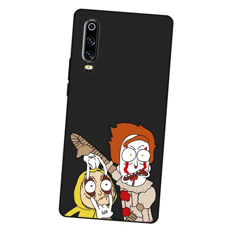 N352 Morty холодный черный силиконовый чехол для Huawei P8 P9 P10 P20 P30 Lite Pro P Smart Plus 2017 2019 |