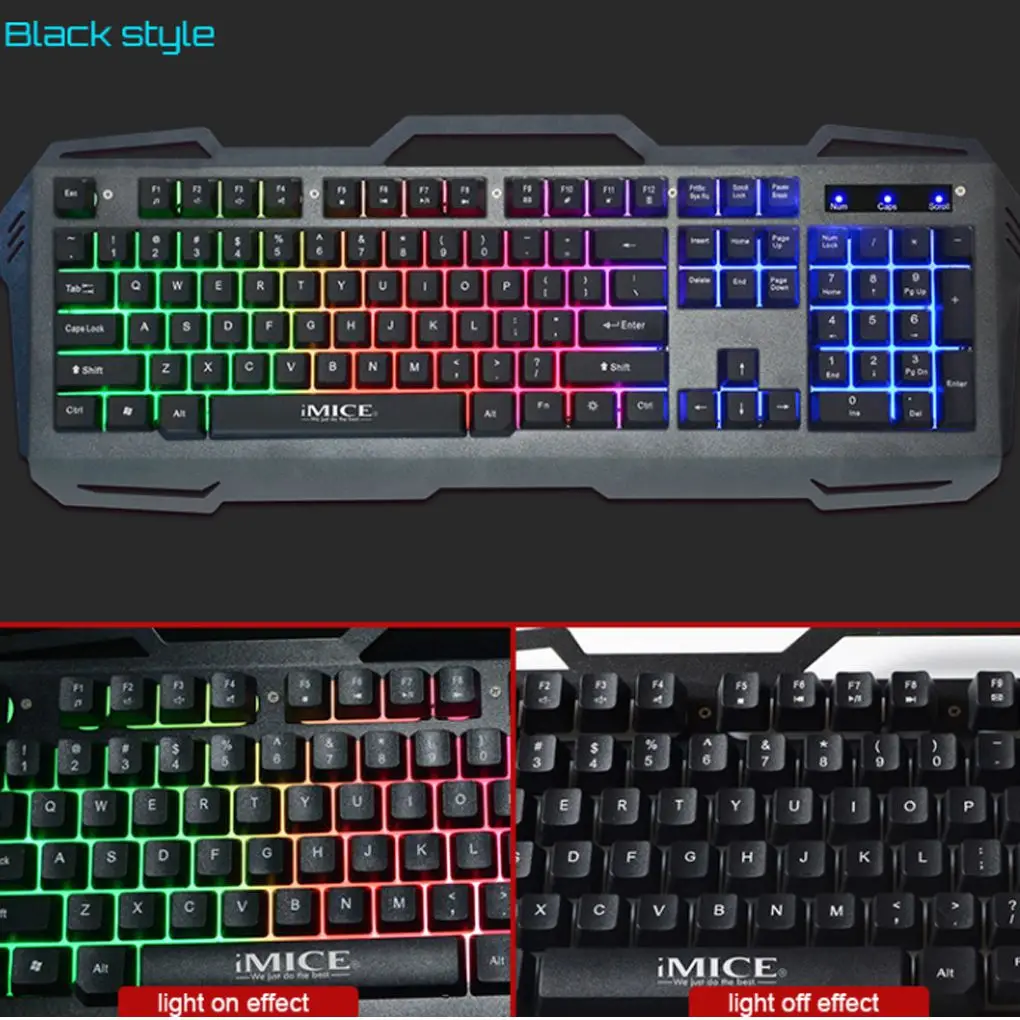 

iMICE AK-400 Multifunctional Keyboard Waterproof Metal Suspension Backlit Keyboard Wired Gaming Keyboard