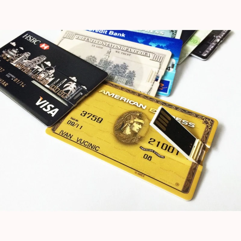 50PCS/LOT Credit Card USB Flash Drive 8GB 16GB 32GB 2.0 Stick Business Pendrive Free Logo Printing for Promotional | Компьютеры и офис