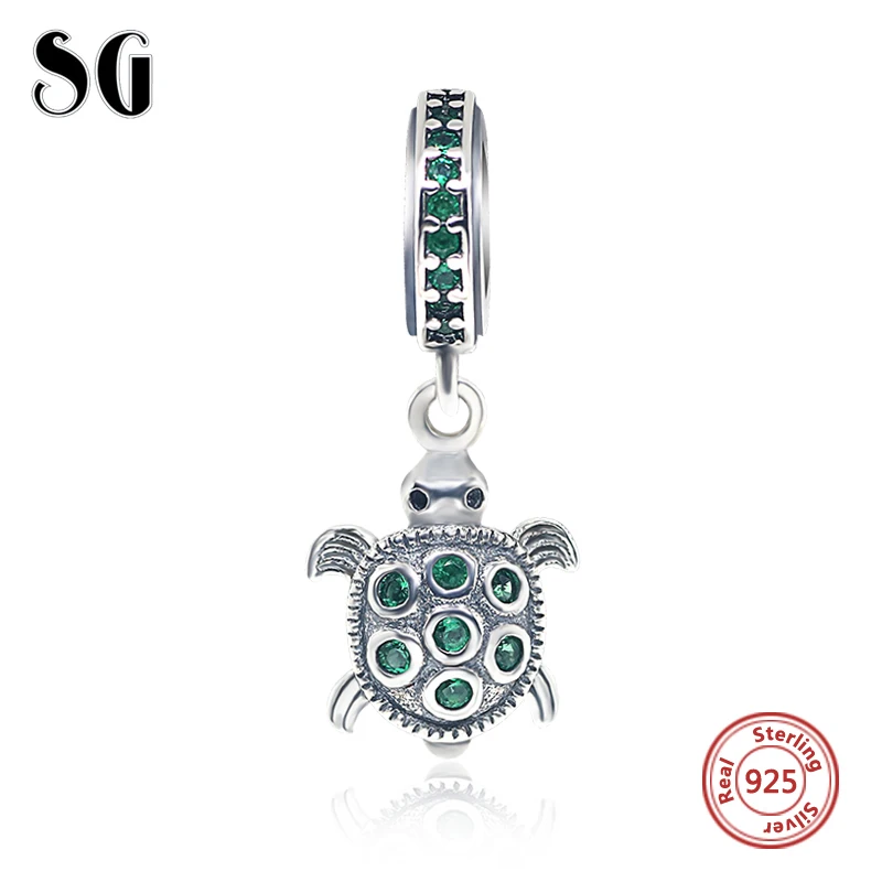 SG милые морские животные Черепаха Коллекция diy pandora амулеты 925 Серебряные Бусины Подходят Аутентичные браслет кулон Модные ювелирные изделия