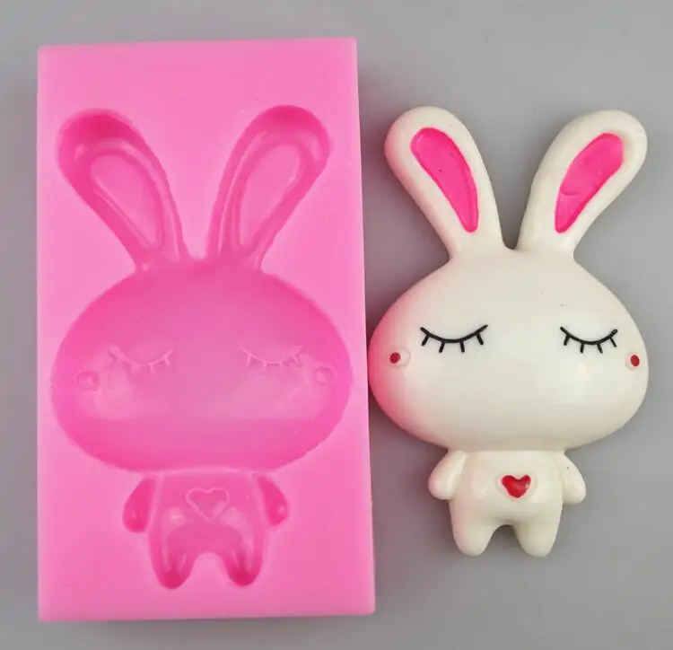 

DIYLovely handmade chocolate rabbits body shall silicone mold cake decorating tools mold liquid silicone bakeware Paul