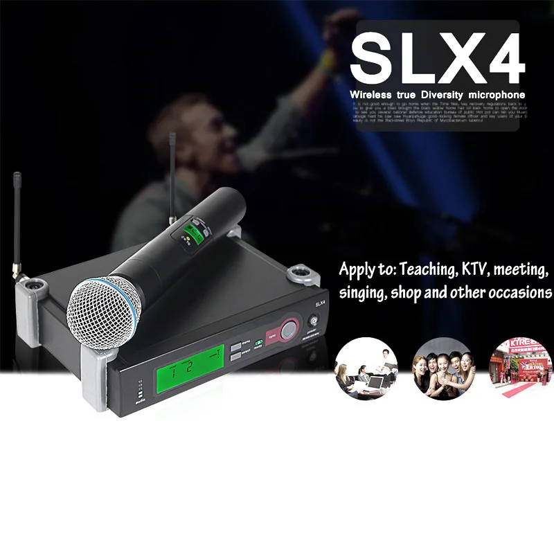 UHF SLX24/BETA58A Профессиональный Беспроводной беспроводной микрофон петличный микрофон наушники одноканальный