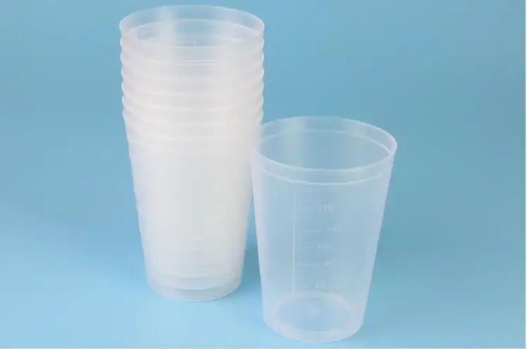 Пластиковые прозрачные мерные чашки 200 мл из экологичного полипропилена|transparent