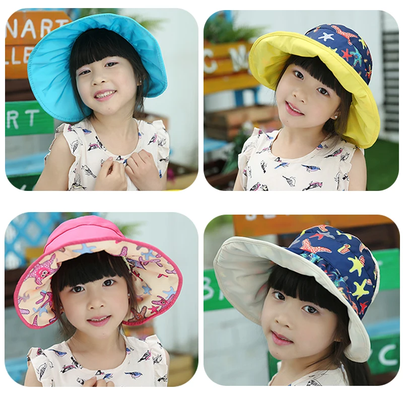 Новинка 2019 летняя Стильная Детская шляпа от солнца с рисунком Пляжная