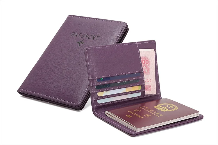 Дорожная Обложка для паспорта, мужской Rfid кошелек для кредитных карт, из искусственной кожи чехол для паспорта, Rfid карта, защита для путешествий, Мужской органайзер