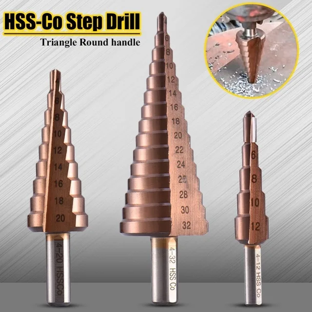 HSS CO M35 треугольный хвостовик 4-12/4-20/4-32 мм прямой паз Broca металлический шаг конусное сверло отверстие из нержавеющей стали пила Резак