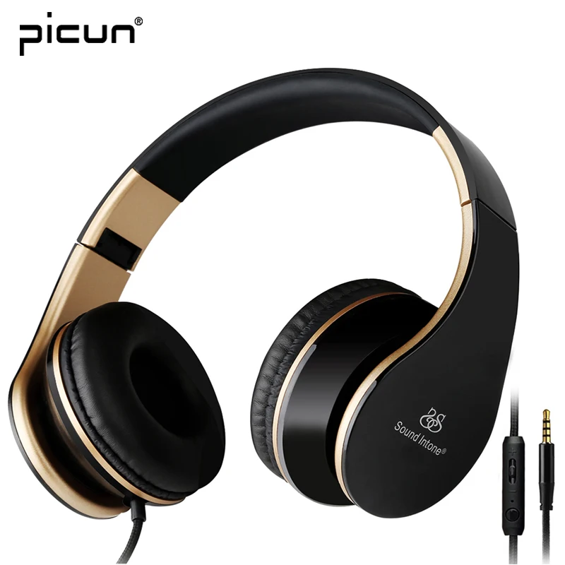 Picun I65 складной Gaming Headset бас проводной разъем для наушников 3 5 мм с HD громкости