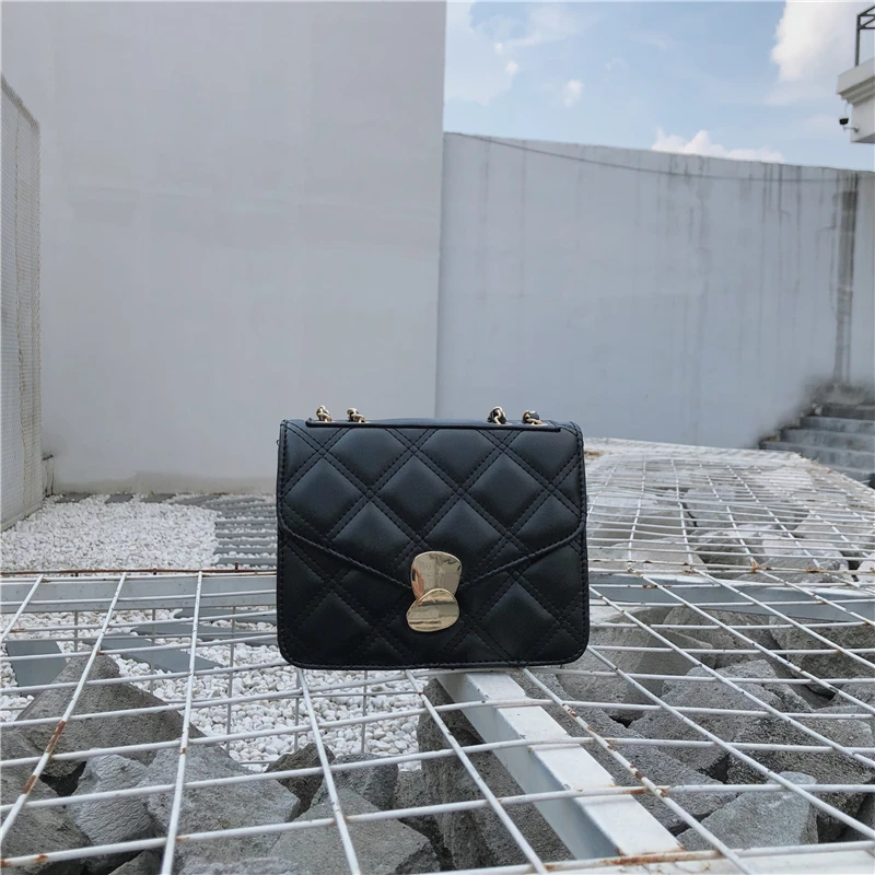 Повседневная маленькая квадратная сумка в полоску однотонная для мобильного