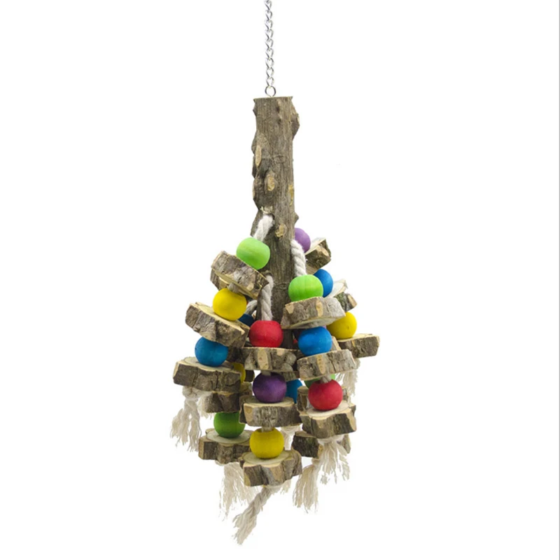 1 шт. игрушка попугай птица дерево цвет крючок висячая веревка для укуса