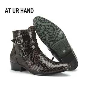 Мужские ботинки из ПУ кожи, с острым носком, размеры 39-44