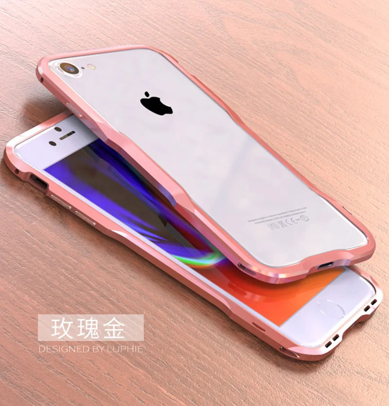 Luphie металлический бампер для iphone 8 чехол Роскошный ультра тонкий алюминиевый каркас противоударный чехол для телефона s для iphone 8 Plus чехол