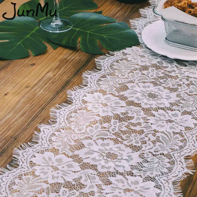 Кружевной настольный бегун Свадебный Белый Boho настольный бегун бахрома сторона пляж вечерние украшение домашний текстиль 28X300 см