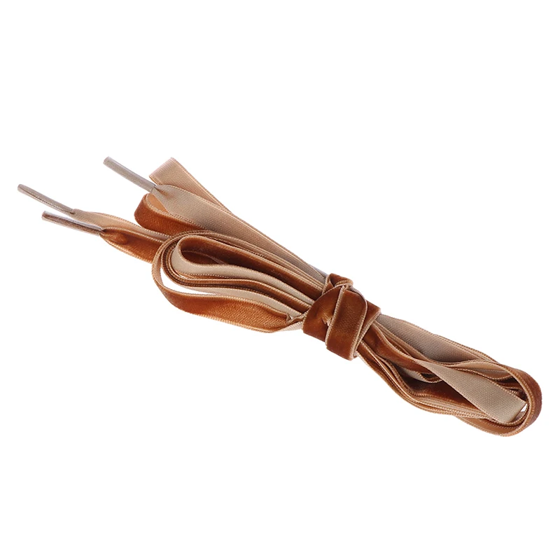 brown 1 пара, бархатные шнурки, женские модные ботинки, шнурки, лента с одной стороны, много цветов, спортивная обувь, шнурки, 120 см - Цвет: brown