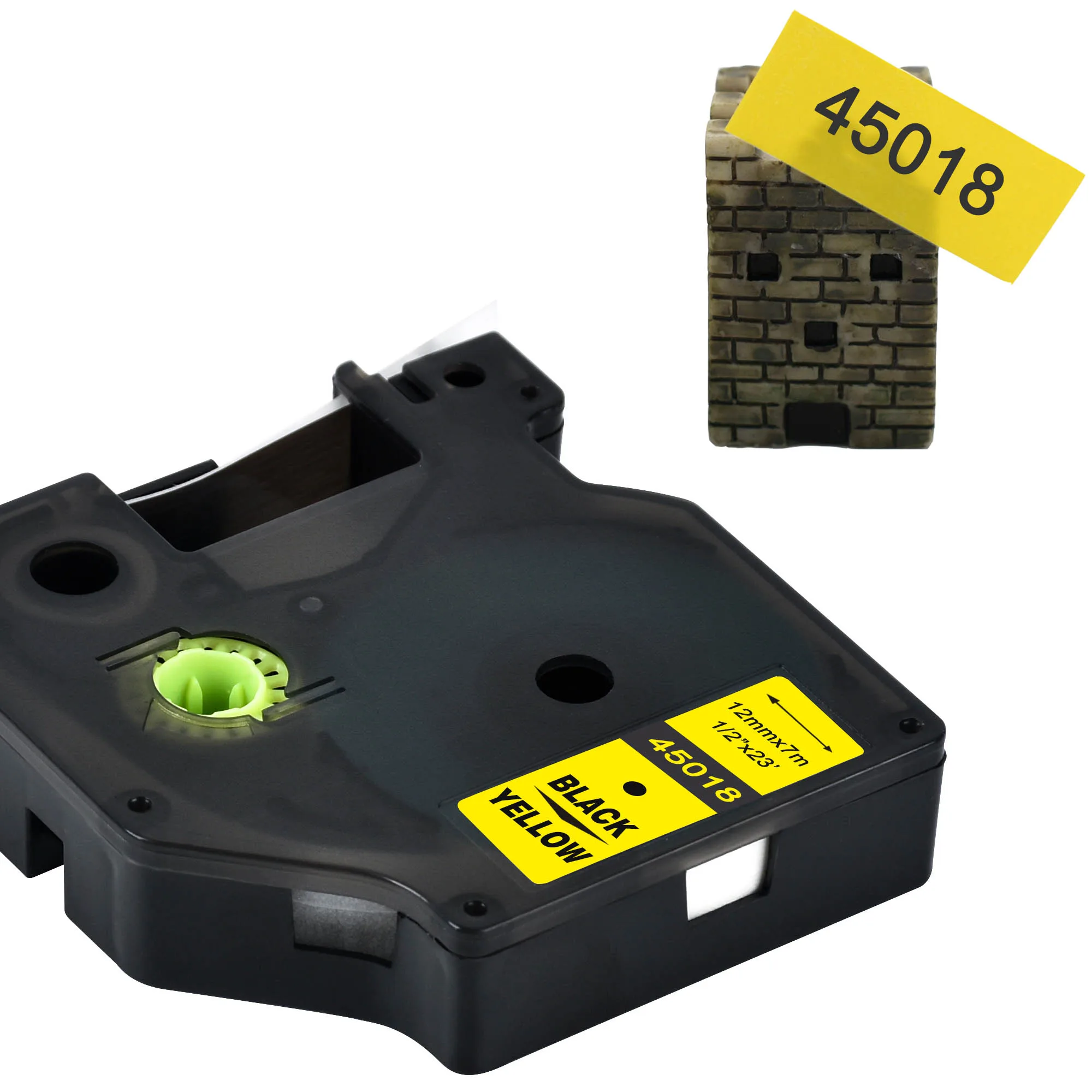 CIDY 5 шт. 45013 клейкие ленты совместимый с DYMO D1 Labelmanager 12 мм черный на белом 45010 45018 45021 40913 для DYMO LM160 LM280 PNP - Цвет: 12mm black on yellow