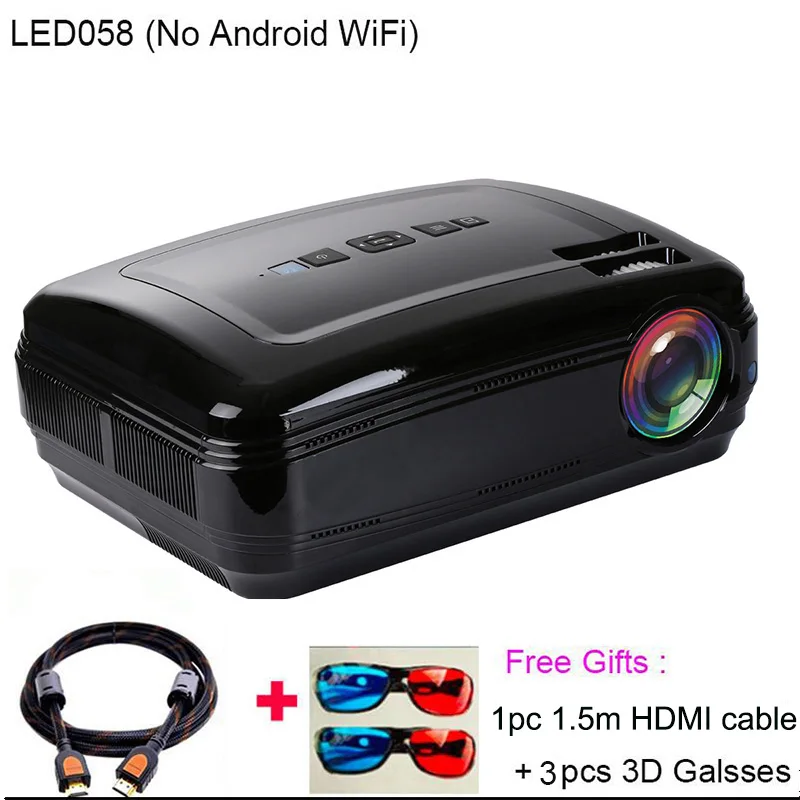 Прозрачный по доступной цене! SmartIdea проектор Android 6,0 1080P HD светодиодный Умный домашний проектор мультимедиа 3D цифровая видеоигра Proyector Beamer - Цвет: LED058 black