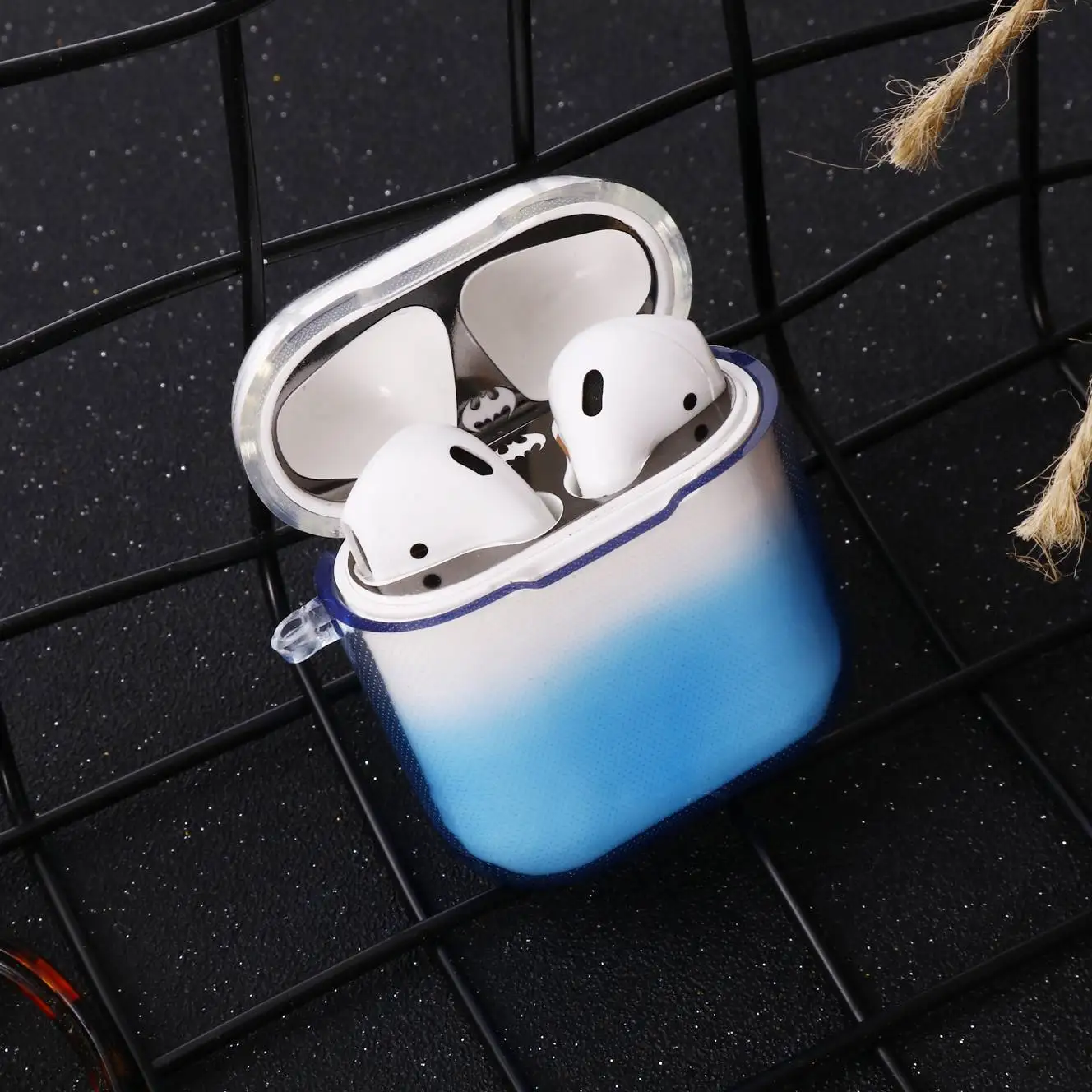 Чехол для AirPods, Роскошный прозрачный градиентный ТПУ защитный чехол, беспроводной чехол для наушников Air pods 2, силиконовый прозрачный Чехол