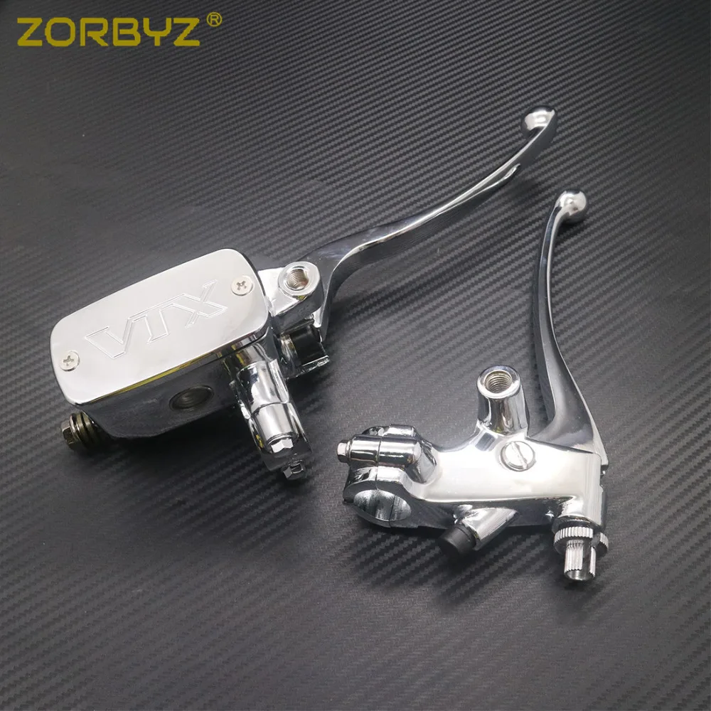 ZORBYZ 22mm Motorcycle Chrome Handlebar Control Reservoir 14mm Bore Brake Clutch Levers Fit for Harley Honda Victory | Автомобили и