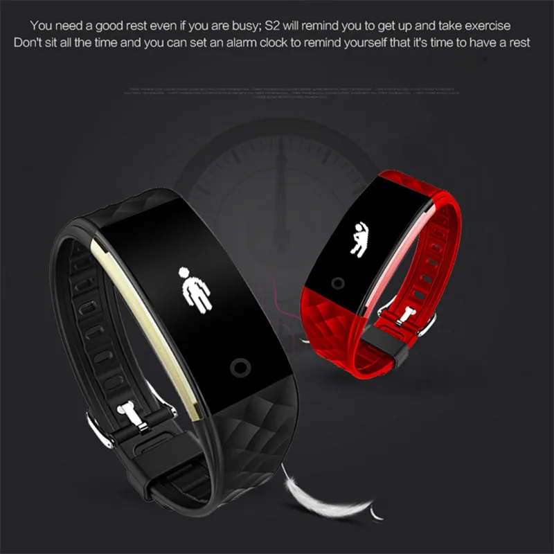 S2 Bluetooth 4 0 смарт браслет для женщин монитор сердечного ритма OLED Фитнес с шагомером