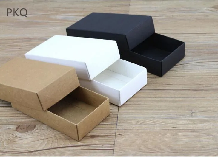 20pcs Brown/White/Black Paper Box Small Gift Packaging Boxes Craft Cardboard with Cover Kraft Present Large Carton | Дом и сад