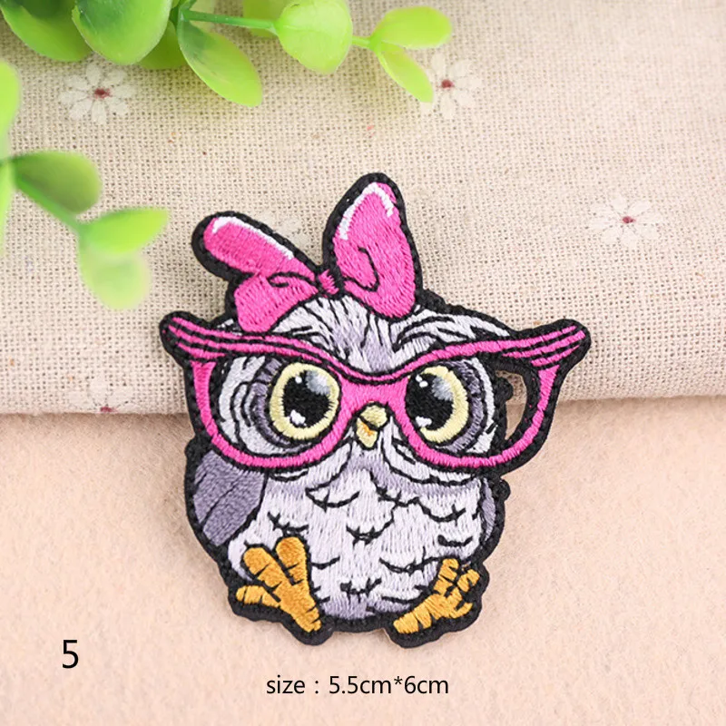 Модный 1 предмет нашивки с вышивкой совы утюжок на одежде наклейки для детской