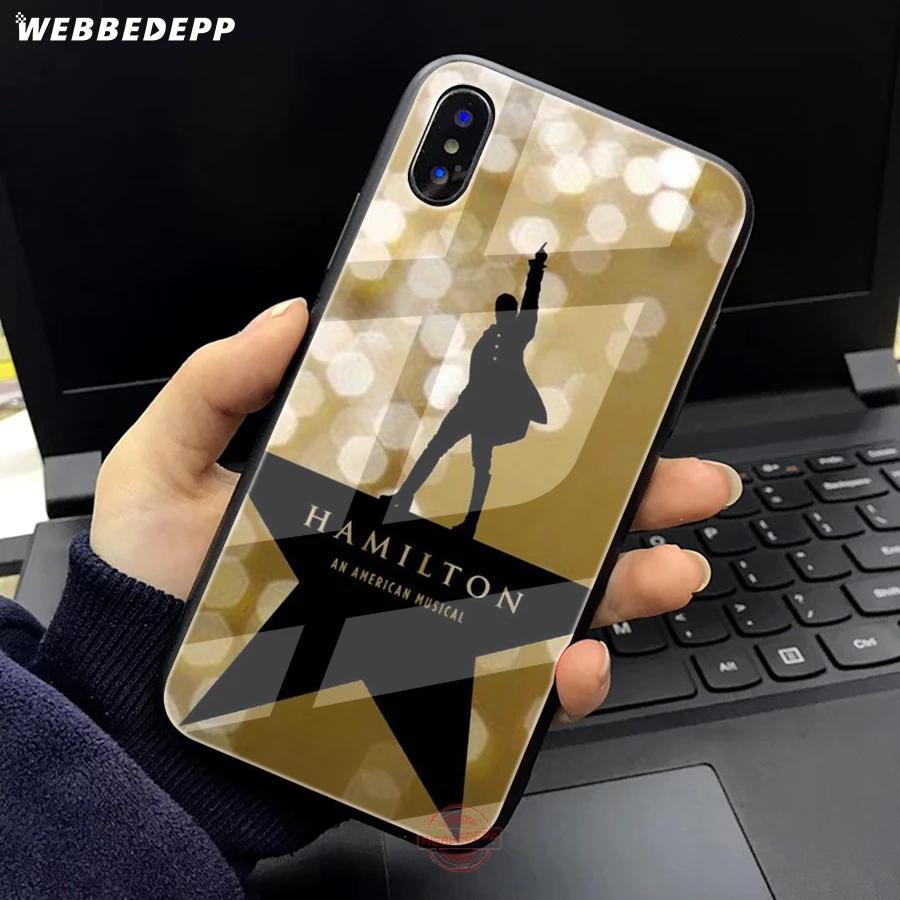 WEBBEDEPP Hamilton Музыкальный Чехол для телефона из закаленного стекла Apple iPhone XS Max XR X 8 7 6S