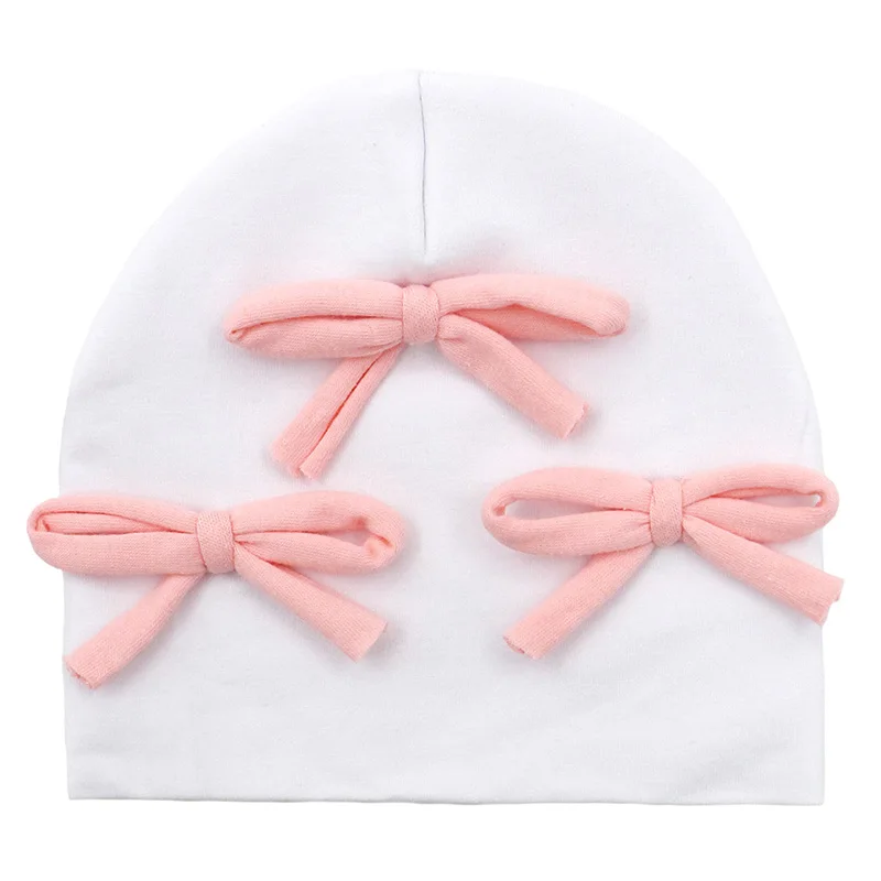 GZhilovingL New Cute Baby Cotton Bow Hat Beanies For Infant Girls Boys Kids Winter Soft Solid Newborn Baby Hair Accessories