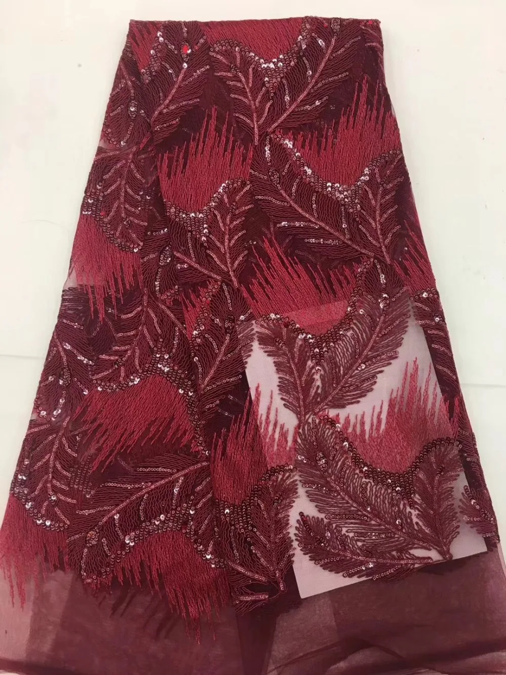 Высококачественная швейцарская вуаль кружева 2018 африканская винно-Красная