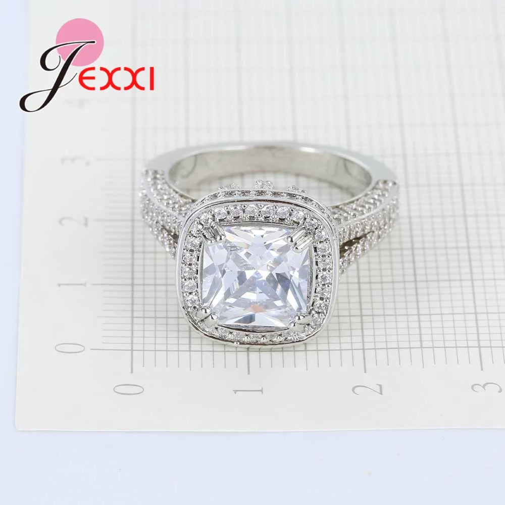 Блестящее Австрийское Кристальное кольцо для женщин высокого класса белое