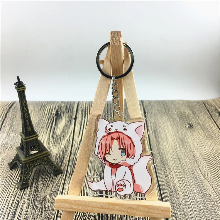 Аниме Gintama брелок Sakata Gintoki Kagura Hijikata Toushirou Okita Sougo Милый Забавный мультяшный акриловый брелок Подвеска ювелирные изделия