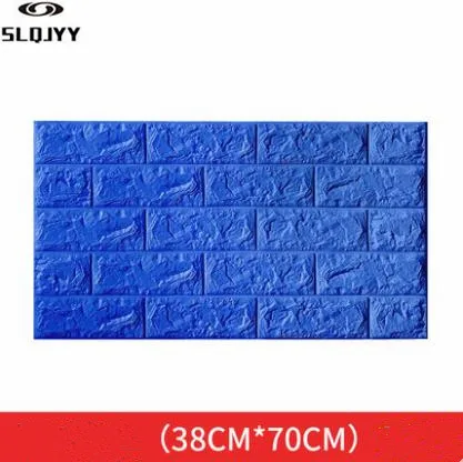 blue 38x70cm 3d стерео настенная плитка узор самоклеящиеся обои Гостиная украшения ТВ фон стены водостойкие наклейки для детсада - Цвет: blue 38x70cm