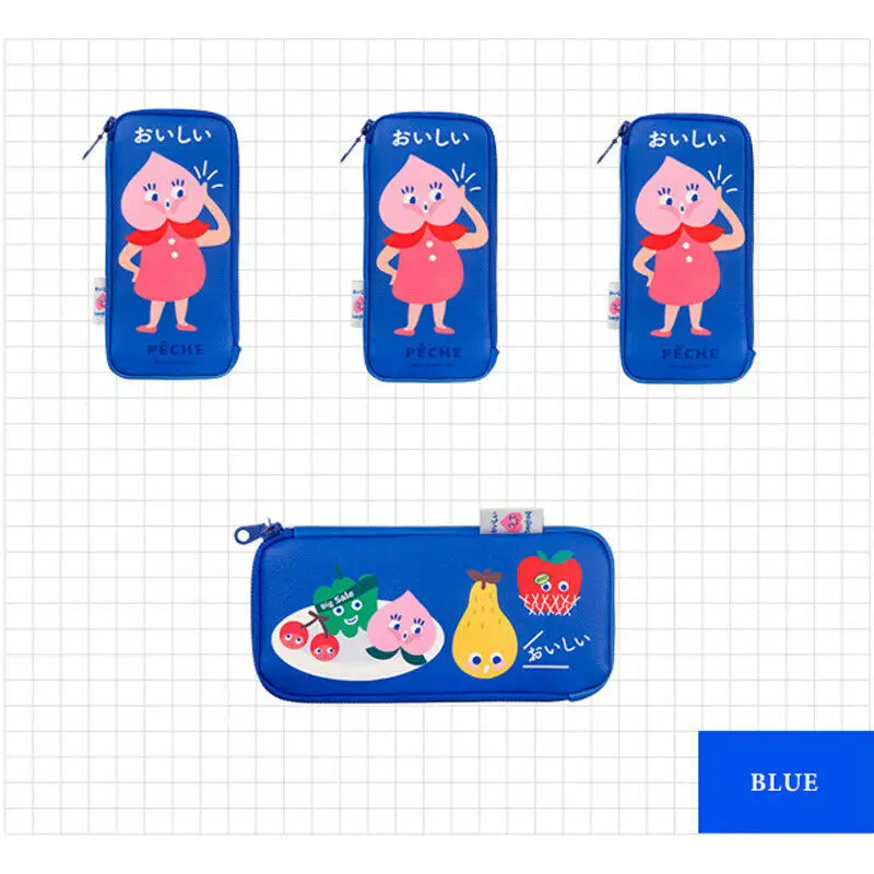 Dark Blue Модные студенческие школьный пенал Дети PU симпатичный милый мультяшный печати большой канцелярские ручки сумка Горячая Распродажа - Цвет: Dark Blue