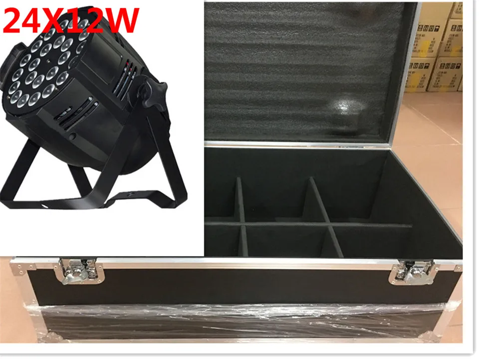 8 шт. 24x12 Вт светодиодные лампы с 1 футляром для полета rgbw 4в1 LED Par light DMX 512 управление