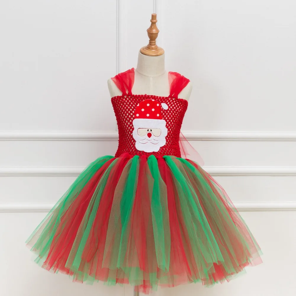Christmas Girls Dress Kids Dresses For Costumes Ball Gown Santa Claus Toddler Baby Girl Party Cartoon Clothes | Детская одежда и