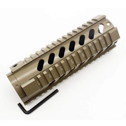 ", 7", 1", 12", 1" дюймовый свободный поплавок Picatinny Quad Rail system Handguard. 223/5. 56 Охотничьи аксессуары черный/коричневый - Цвет: 7 inch Tan colour