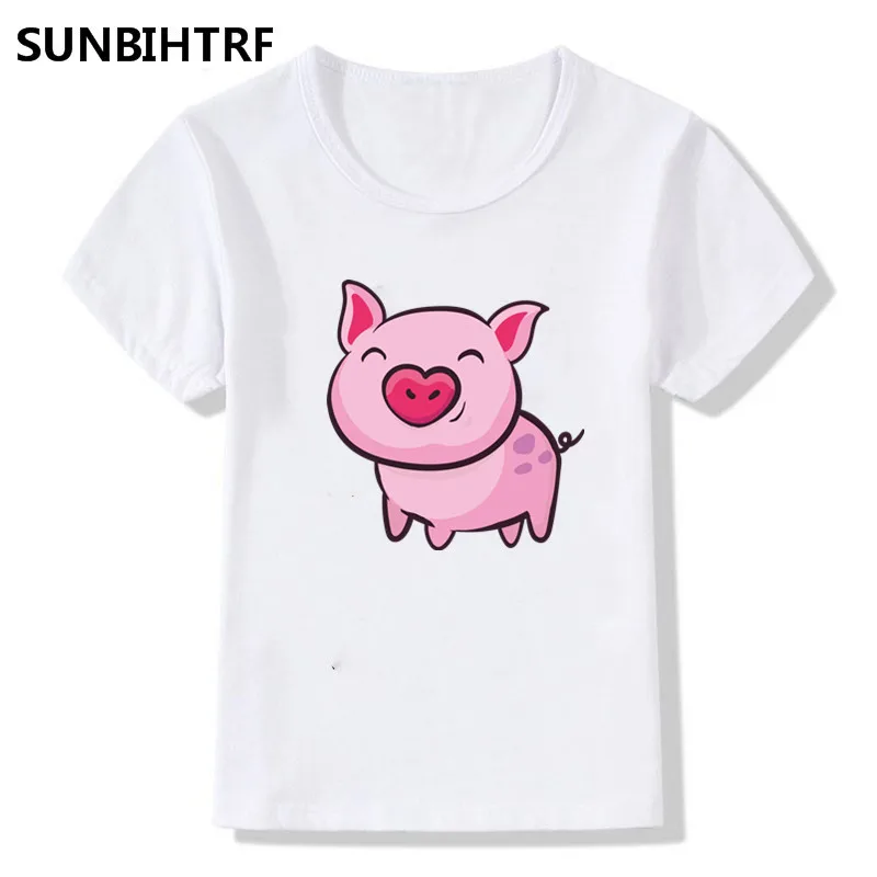 2018 Детская мода довольно розовый поросенок Дизайн смешные футболки детская