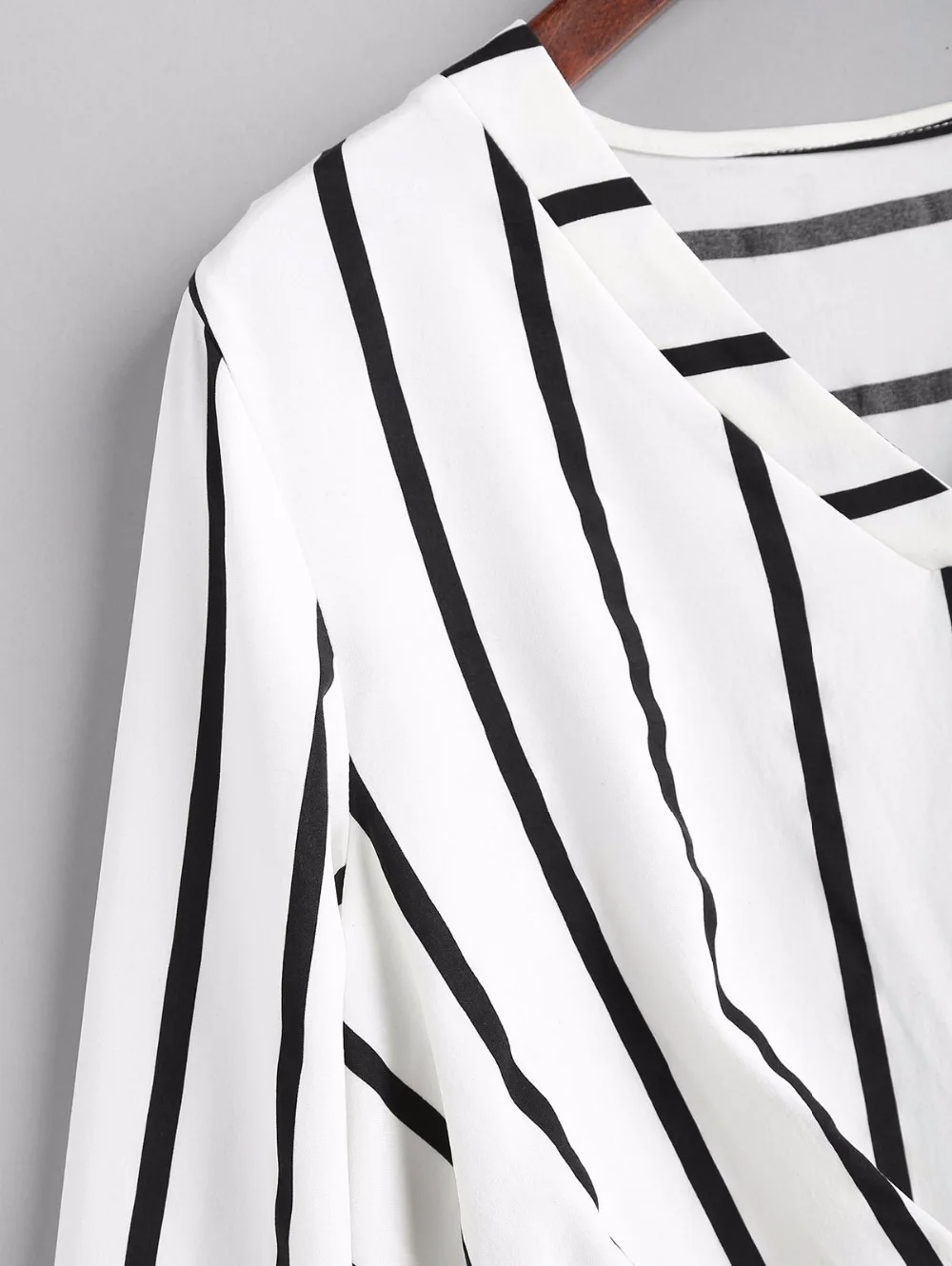 Летняя женская винтажная полосатая рубашка с длинным рукавом Ретро Сексуальная