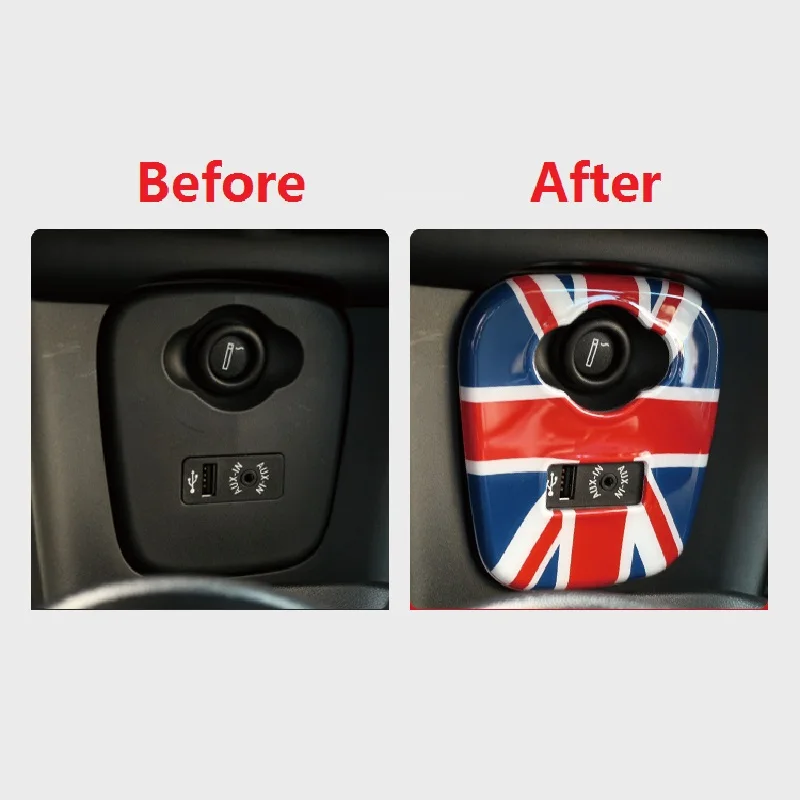 Наклейка для автомобильного прикуривателя крышка USB AUX консоли панель рамка