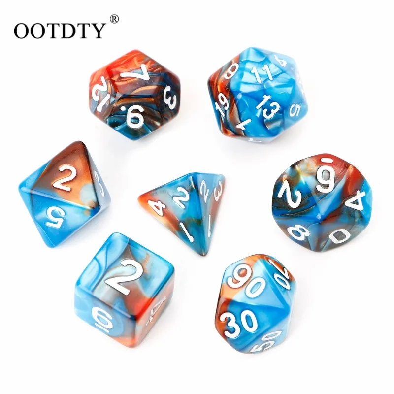 Новое поступление 7 шт./компл. акриловые полигедральные игры TRPG для драконов