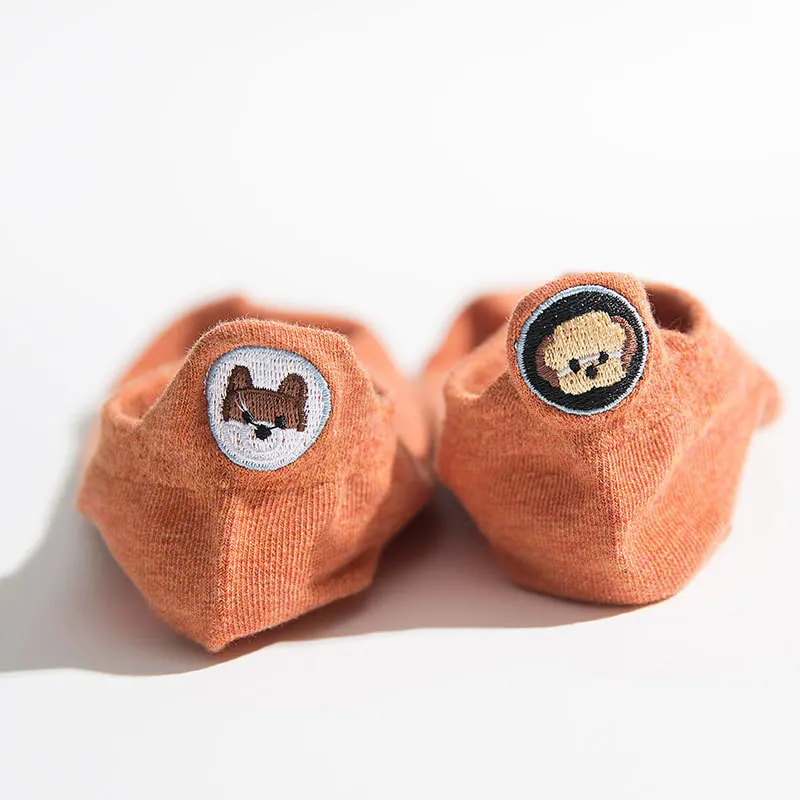 orange SP& CITY/летние хлопковые женские короткие носки Цветные Носки с рисунком собаки из мультфильма удобные носки для милой девочки забавные Дышащие носки - Color: orange