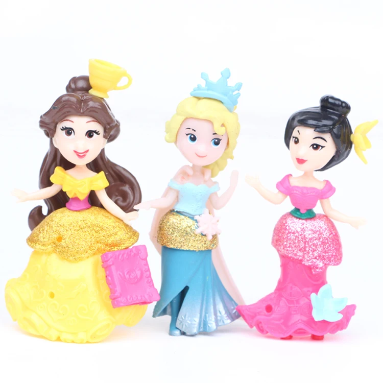 12 шт./компл. Принцесса Белоснежка Belle Merida ПВХ Фигурки Игрушки для девочек Подарки 7