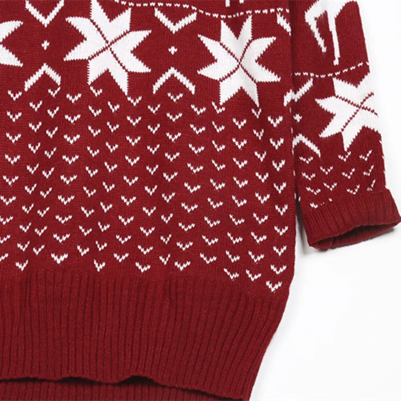 

AKSLXDMMD Christmas Sweater Women 2019 New Winter Pullovers Printted Snowflakes Deer Long Knitted Tops Pull Femme LH1296
