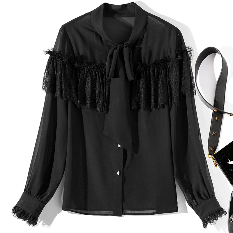 Одежда высшего качества Новинка 2019 года для женщин шифоновая рубашка