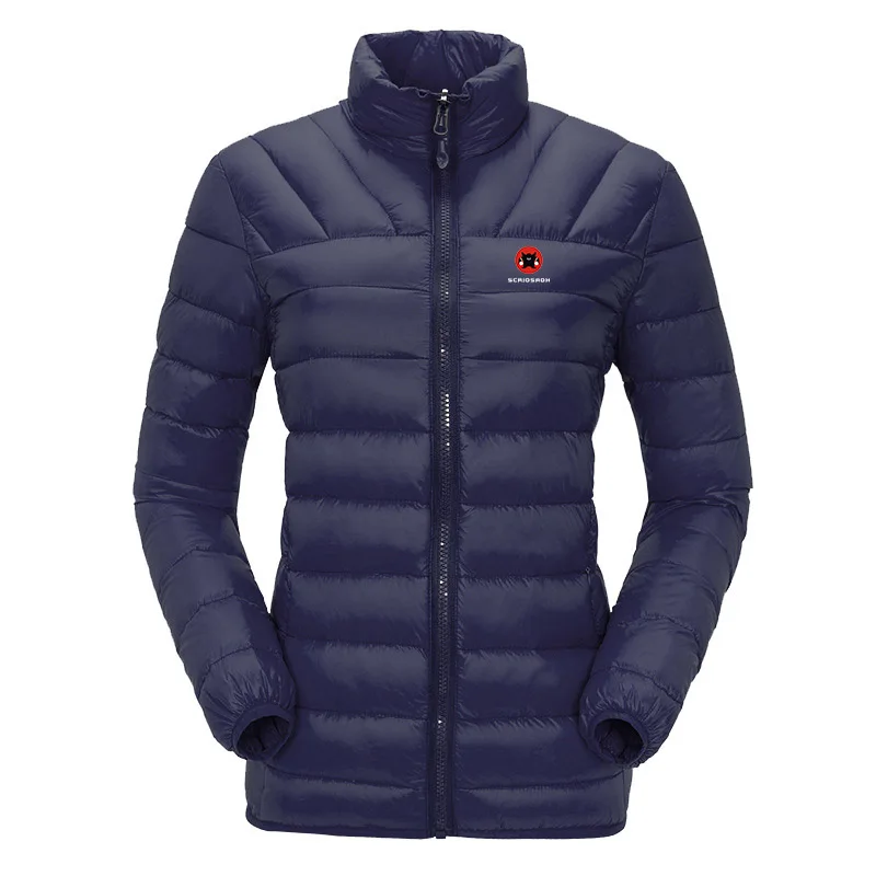 Women Navy blue SCRIOSADH, зимний ультра-светильник, пуховик на белом утином пуху, для мужчин и женщин, ветрозащитная, сохраняющая тепло, куртка для катания на лыжах, для улицы, мужской, женский пуховик - Цвет: Women Navy blue