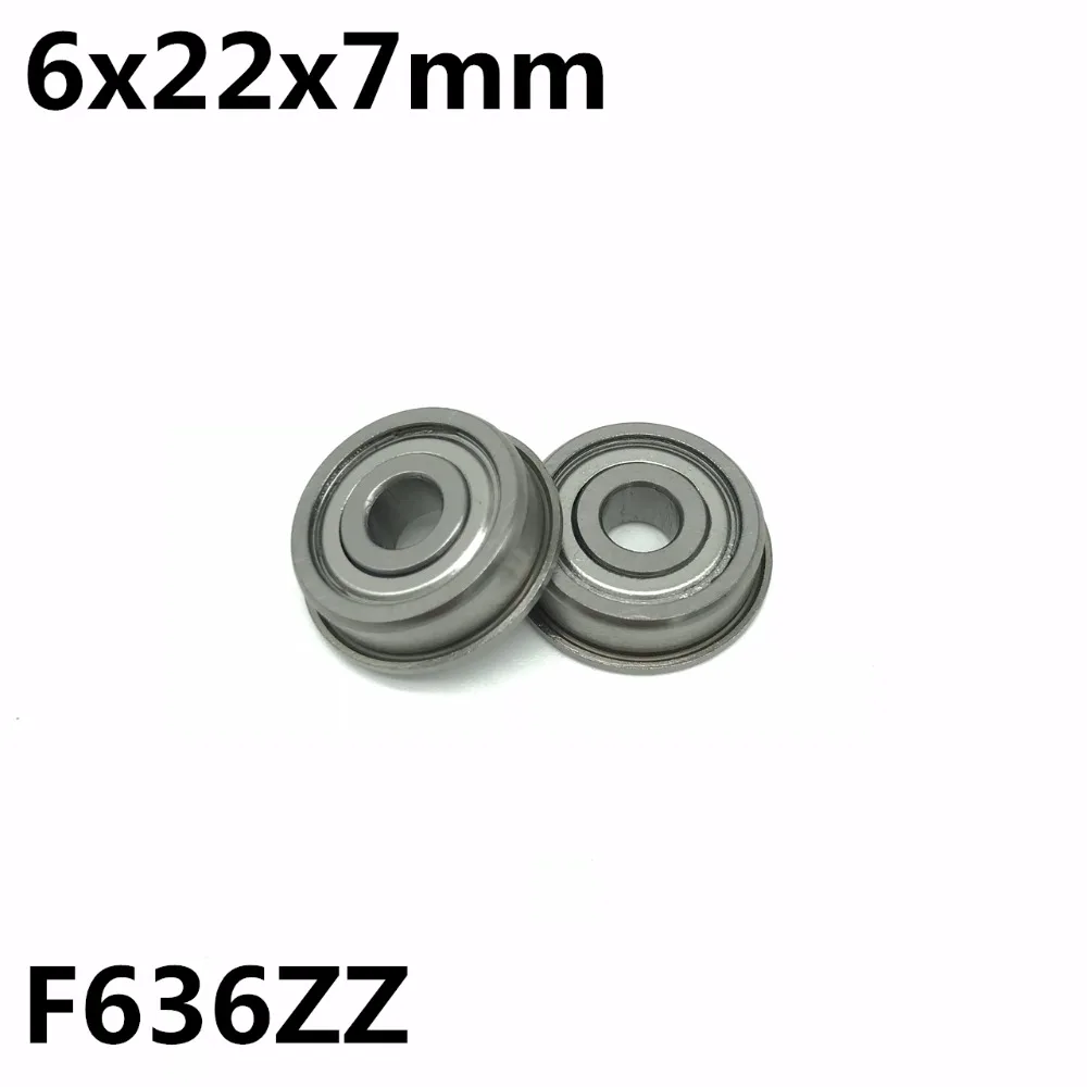 10Pcs F636ZZ 6x22x7 mm Flange Bearings Deep Groove Ball Bearing High Quality F636