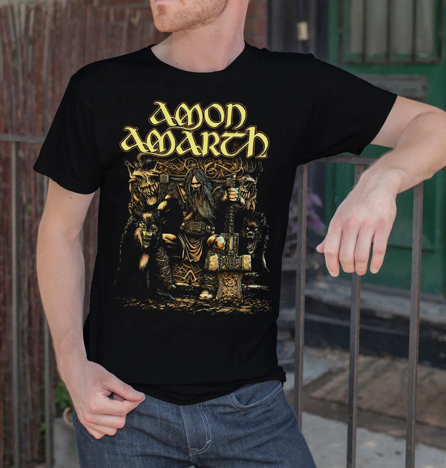 Amon Amarth Мужская Черная Футболка Death футболка с логотипом метал группы Vikings