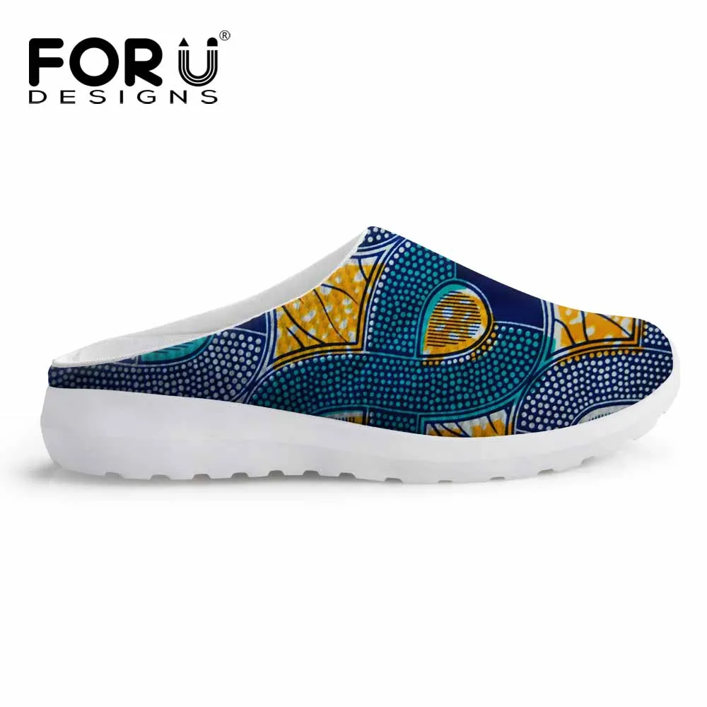 FORUDESIGNS в африканском стиле; коллекция года; женская летняя обувь на плоской подошве; сандалии; дышащая пляжная обувь из сетчатого материала; повседневные шлепанцы; светильник - Цвет: T0435CA