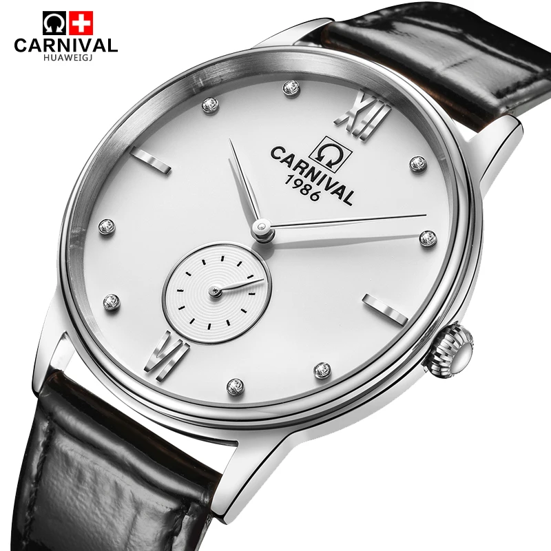 Роскошные карнавальные ультратонкие водонепроницаемые часы с большим