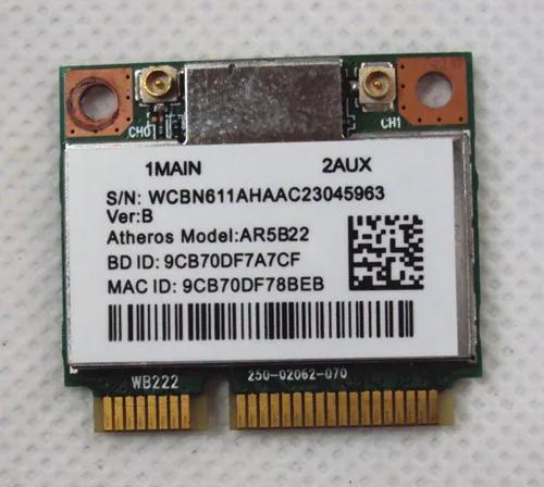 Карта Wi-Fi Atheros AR9462 AR5B22 WB222 мини PCIe 802 11 a/b/g/n 300 Мбит/с + Bluetooth 4 0 | Компьютеры и офис