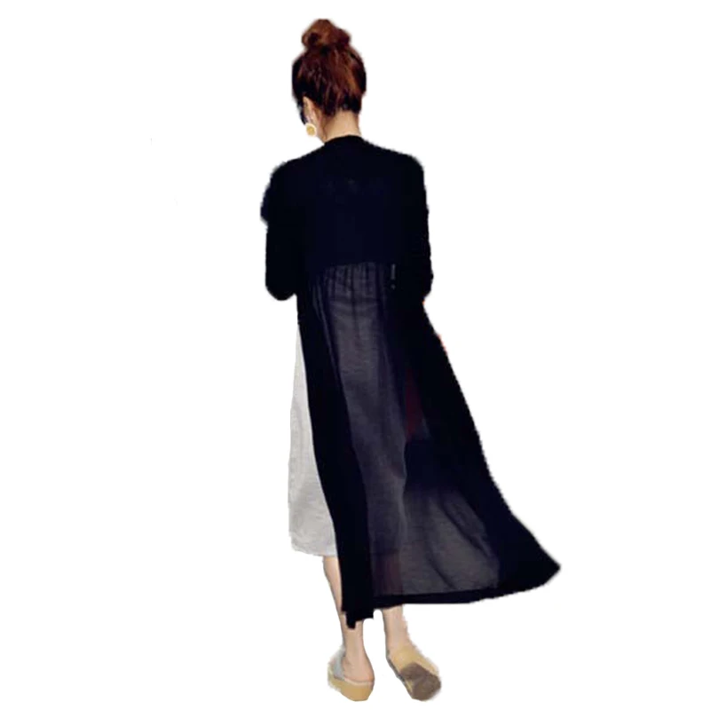 Женский кардиган шифоновая Длинная блузка модная летняя универсальная